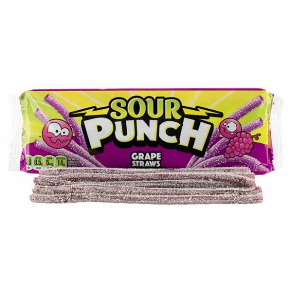 Sour Punch Grape Straws