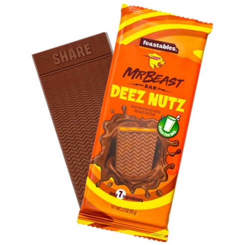 MrBeast Bar Deez Nutz Milk Chocolate With Peanut Butter