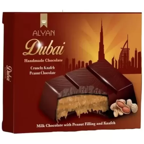 Alyan Dubai Handmade Chocolate Crunchy Knafeh Peanut