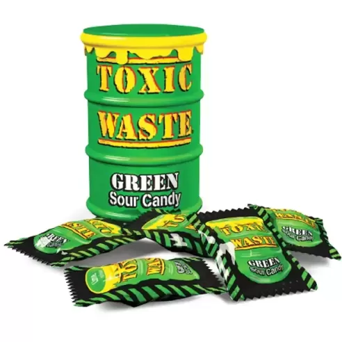 Toxic Waste Green Sour Candy Drum