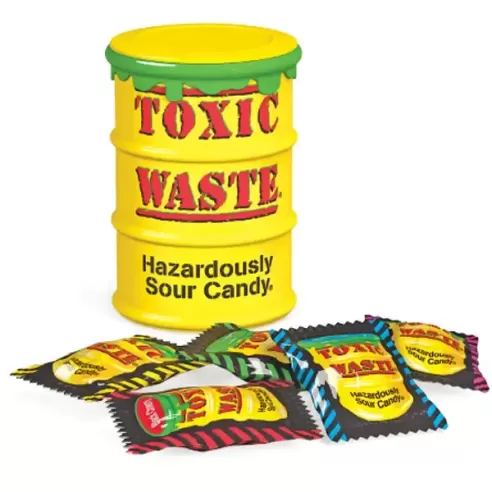 Toxic Waste Yellow Sour Candy Drum