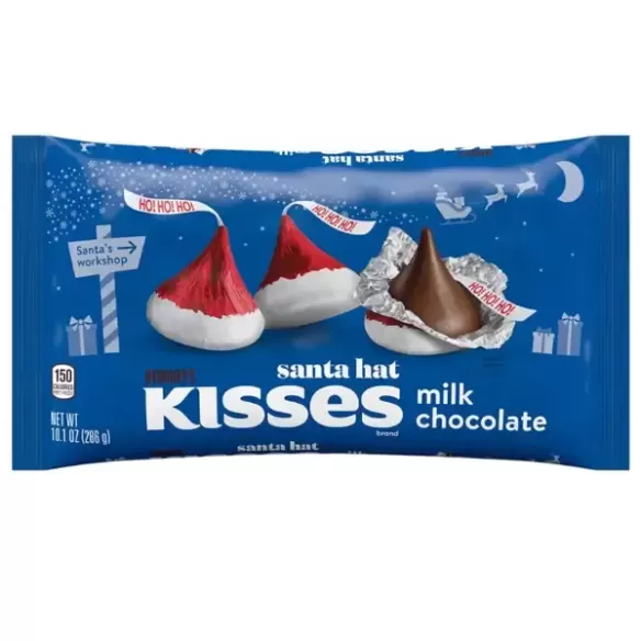 HERSHEY'S KISSES Santa Hat Foils Milk Chocolate