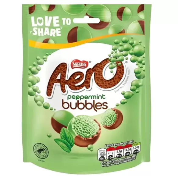 Aero Bubbles Peppermint Mint Chocolate Sharing Bag