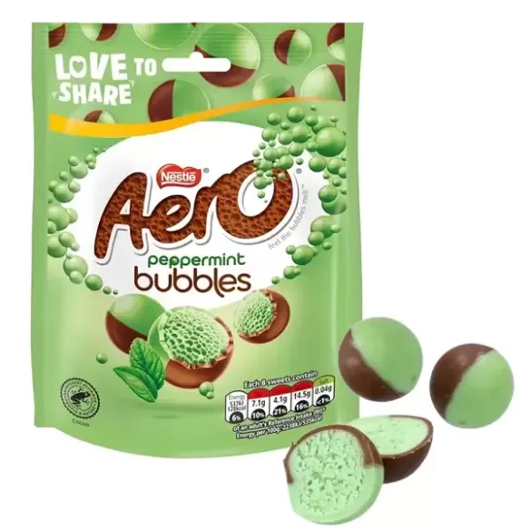 Aero Bubbles Peppermint Mint Chocolate Sharing Bag