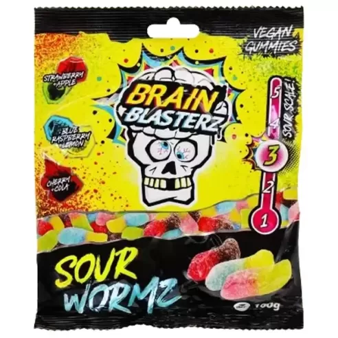 Brain Blasterz Sour Wormz Vegan Gummies