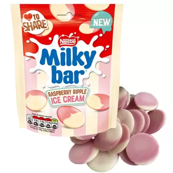 Nestle Milkybar Raspberry Ripple Ice Cream Buttons Chocolate