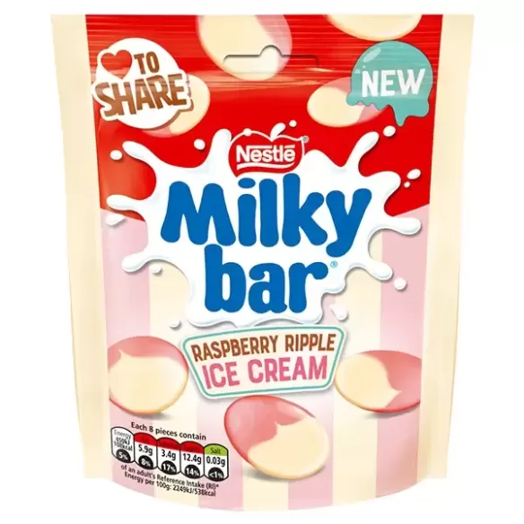 Nestle Milkybar Raspberry Ripple Ice Cream Buttons Chocolate