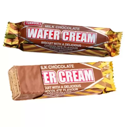 Tunnock's Wafer Cream Milk Chocolate Wafer Biscuits