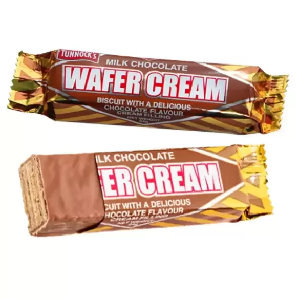 Tunnock's Wafer Cream Milk Chocolate Wafer Biscuits