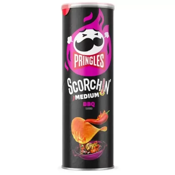Pringles Scorchin' BBQ Potato Crisps Chips Fiery Spicy Snacks