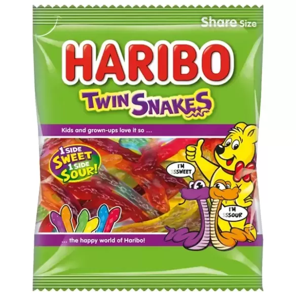 Haribo Twin Snakes Sweet and Sour Share Size