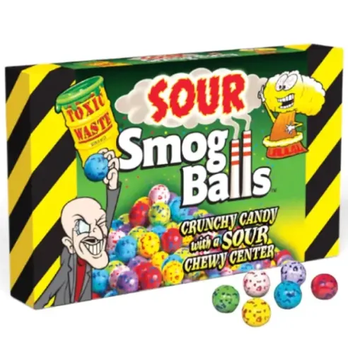 Toxic Waste Smog Balls Crunchy Candy Sour Chewy Center