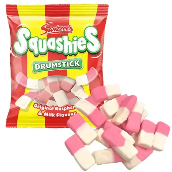 Swizzels Squashies Drumstick Original Raspberry & Milk Flavour