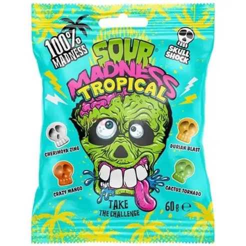 Sour Madness Tropical Skull Shock Hard Candy