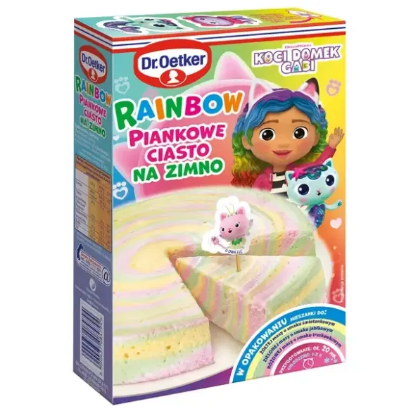 Dr. Oetker Rainbow piankowe ciasto na zimno Gabi Foam Cake