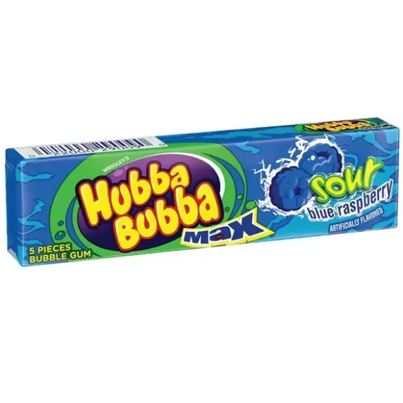 Hubba Bubba Max Sour  Blue Raspberry Bubble Gum