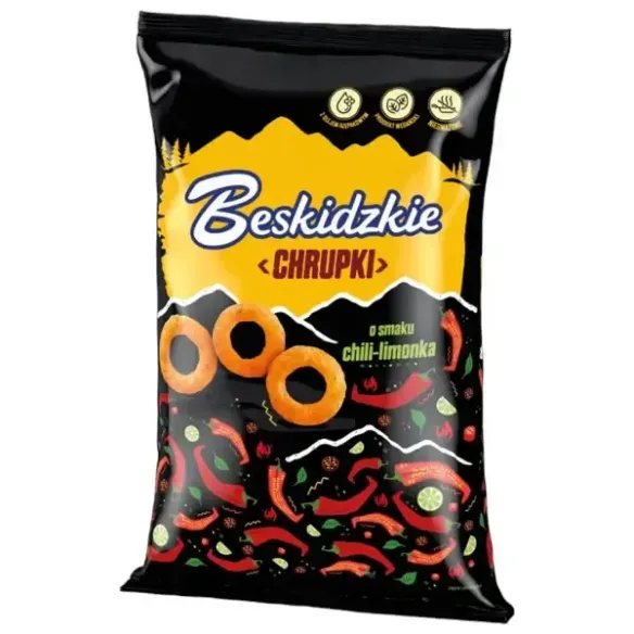 Beskidzkie Corn Snacks with Chili Lime Flavour Chrupki o smaku chili-limonka
