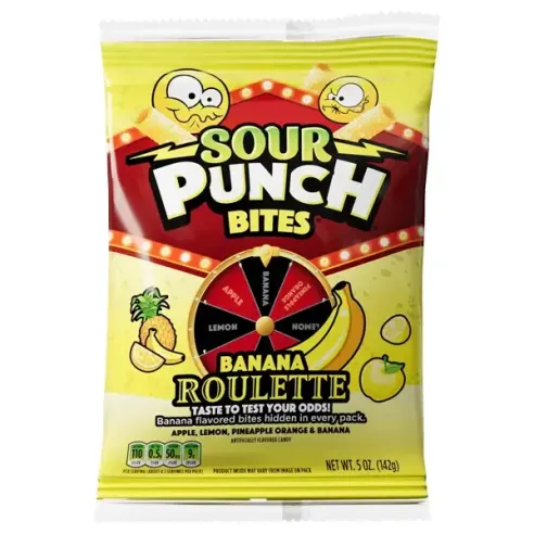 Sour Punch Bites Banana Roulette Candy