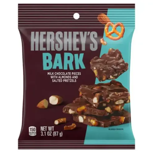 Hershey's Bark Milk Chocolate Pieces Almonds Salted Pretzels