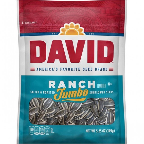 DAVID Ranch Jumbo Roasted and Salted Sunflower Seeds 149 g