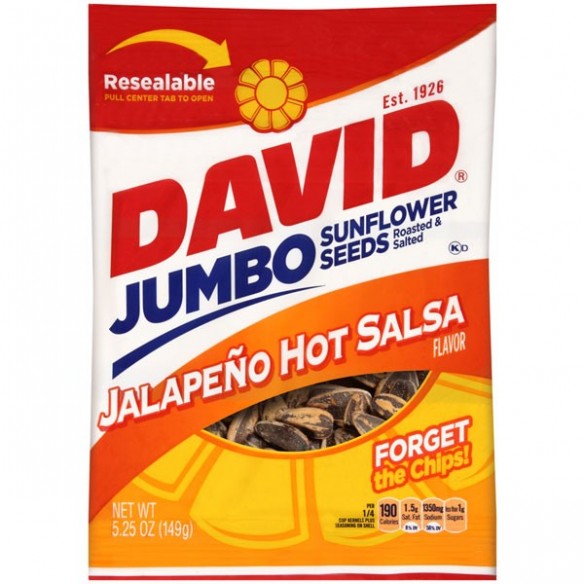 DAVID Jalapeño Hot Salsa Roasted and Salted Jumbo Sunflower Seeds 149 g