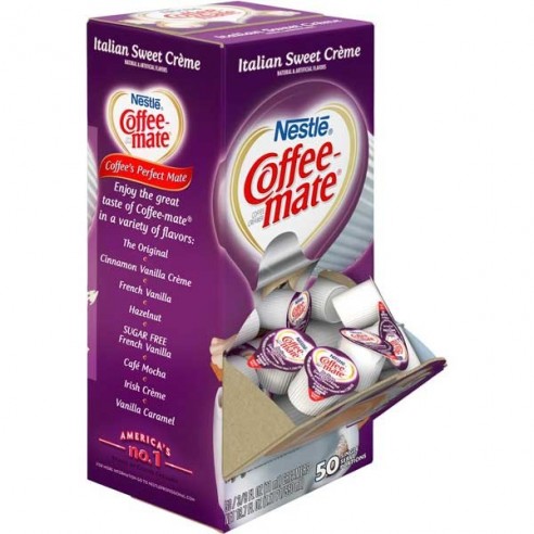 Coffee Mate Italian Sweet Cream Liquid Creamer Singles 50 Pack - 550 ml