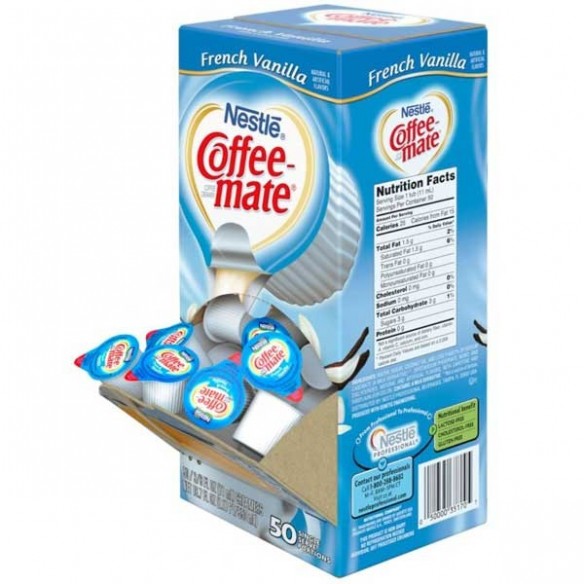 Coffee Mate French Vanilla Liquid Creamer Singles 50 Pack - 550 ml