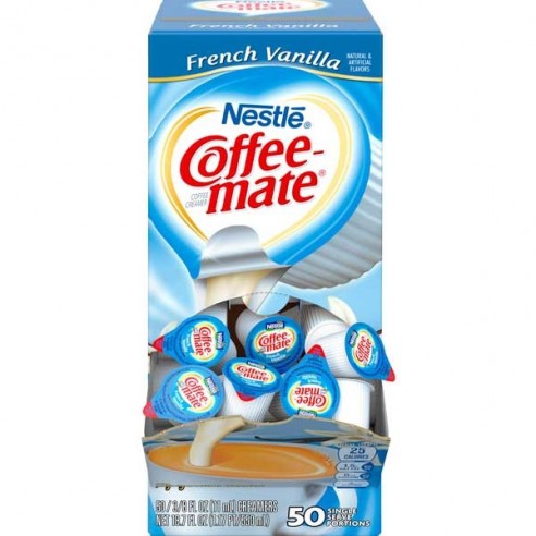 Coffee Mate French Vanilla Liquid Creamer Singles 50 Pack - 550 ml