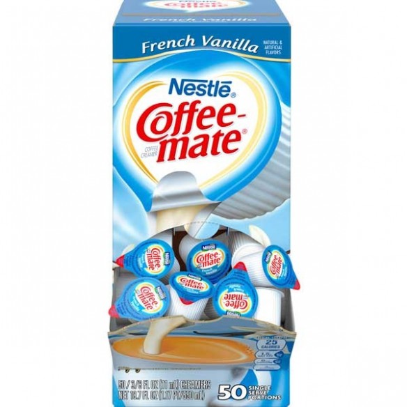 Coffee Mate French Vanilla Liquid Creamer Singles 50 Pack - 550 ml